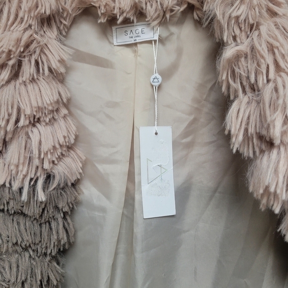 Sage Colorblocked Fringe Faux-Fur Multi-Color Coat Women's. Size XS. NWT… - Picture 14 of 14